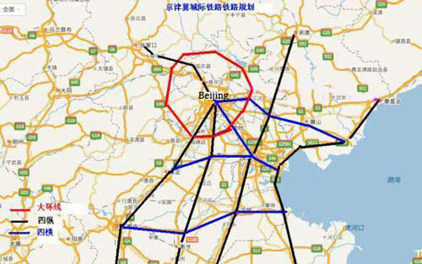 24 intercity railways to link Beijing, Tianjin and Hebei