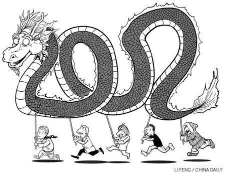 If the navel gazers and prophets are correct, 2012 will be a year of conflict and disasters, but Lee Hannon believes we will all survive. Enter the Water Dragon