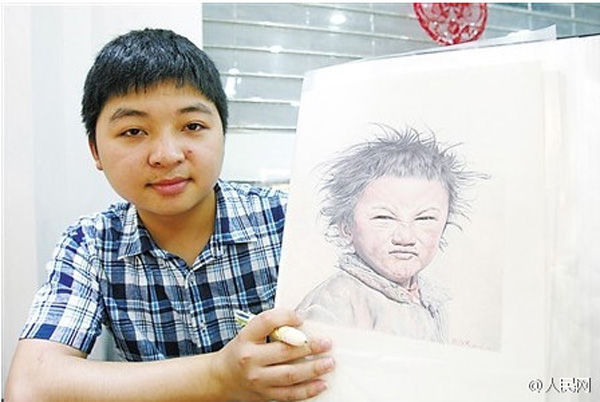 College student paints