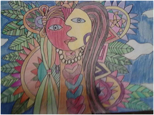 Pictures of paintings by Zhizhi provided. Autistic girl finds life in painting