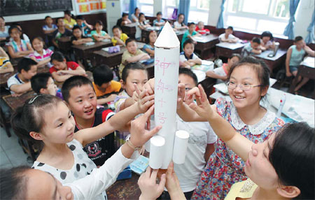 Astronauts into space module