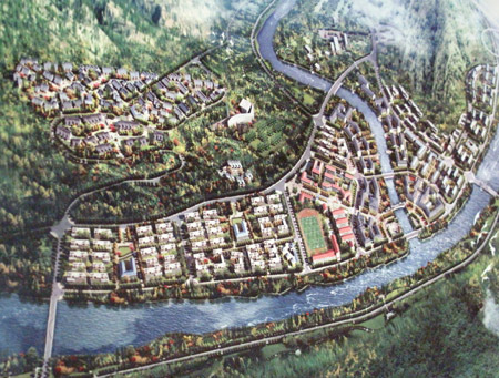 重建中的映秀鎮(zhèn)