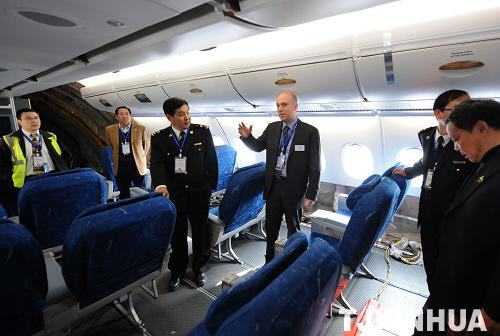 空客A380飛機(jī)首次造訪天津