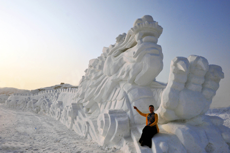 克拉瑪依冰雕慶龍年