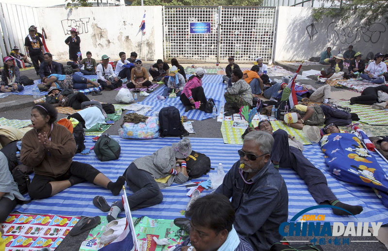 泰國(guó)反政府示威者阻止大選登記工作(組圖)