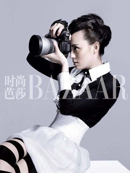 孫儷黑色時尚寫真赫本風韻