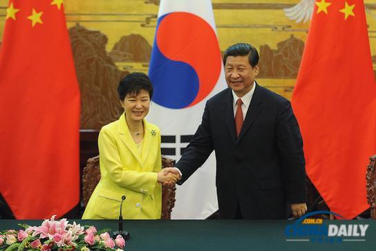 習(xí)近平同樸槿惠舉行會(huì)談 強(qiáng)調(diào)全面推進(jìn)中韓互利合作