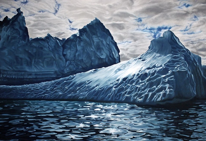 紐約女子用手指作畫 海洋冰川惟妙惟肖令人稱奇(組圖)