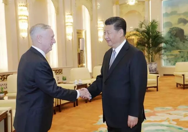習(xí)近平會(huì)見美國國防部長馬蒂斯
