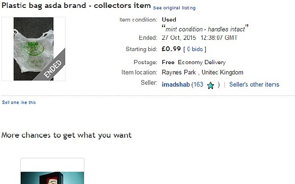 英新規(guī)引發(fā)“血案”，eBay驚現(xiàn)1000英鎊塑料袋