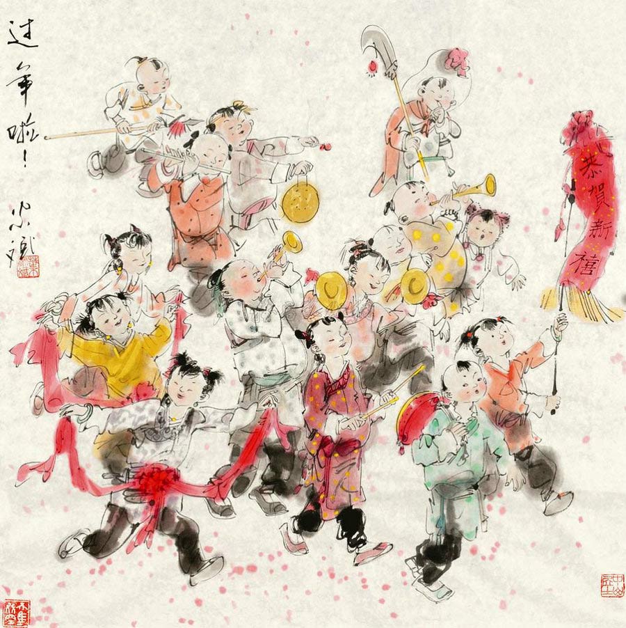 中國(guó)畫家筆下的春節(jié)（組圖）