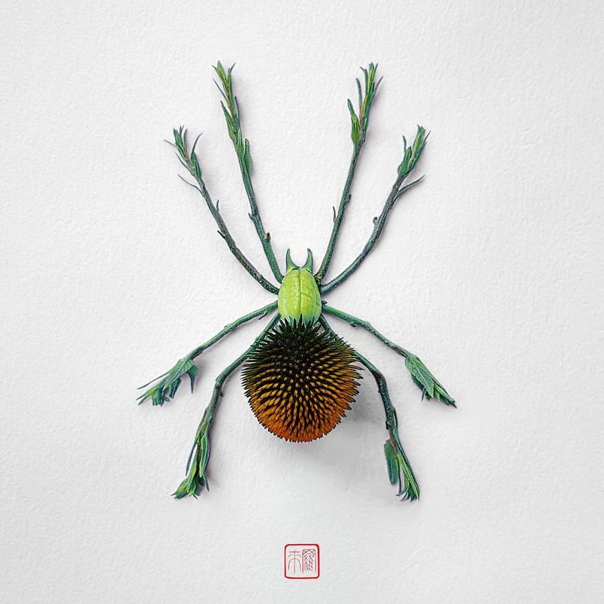 你怕蟲(chóng)子嗎？來(lái)看看這些用花瓣做成的蟲(chóng)子（組圖）