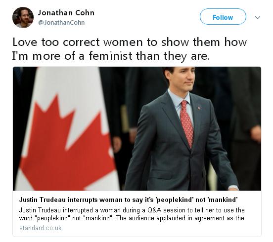 到底用mankind還是peoplekind？ 加拿大總理也開始“咬文嚼字”