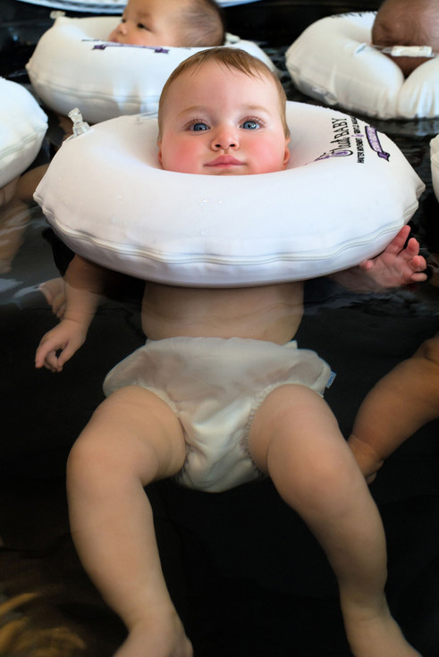 Babies bob about in water at US's first baby spa